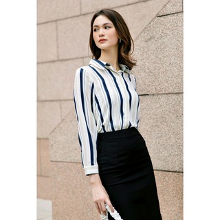 Áo Sơ Mi Lụa Cát Xanh Đen Elegant