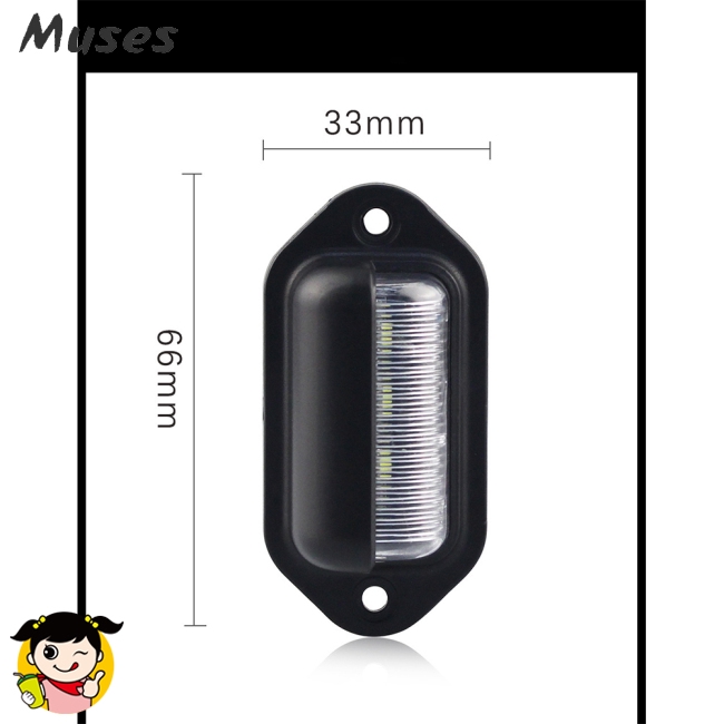 Set 2 đèn soi biển số với 6 bóng LED 12-24V dành cho xe ô tô/xe tải/tàu thuyền Muse07