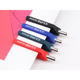 HỘP 12 Bút gel bấm 0.5mm vỏ nhám BAOKE | PC1902