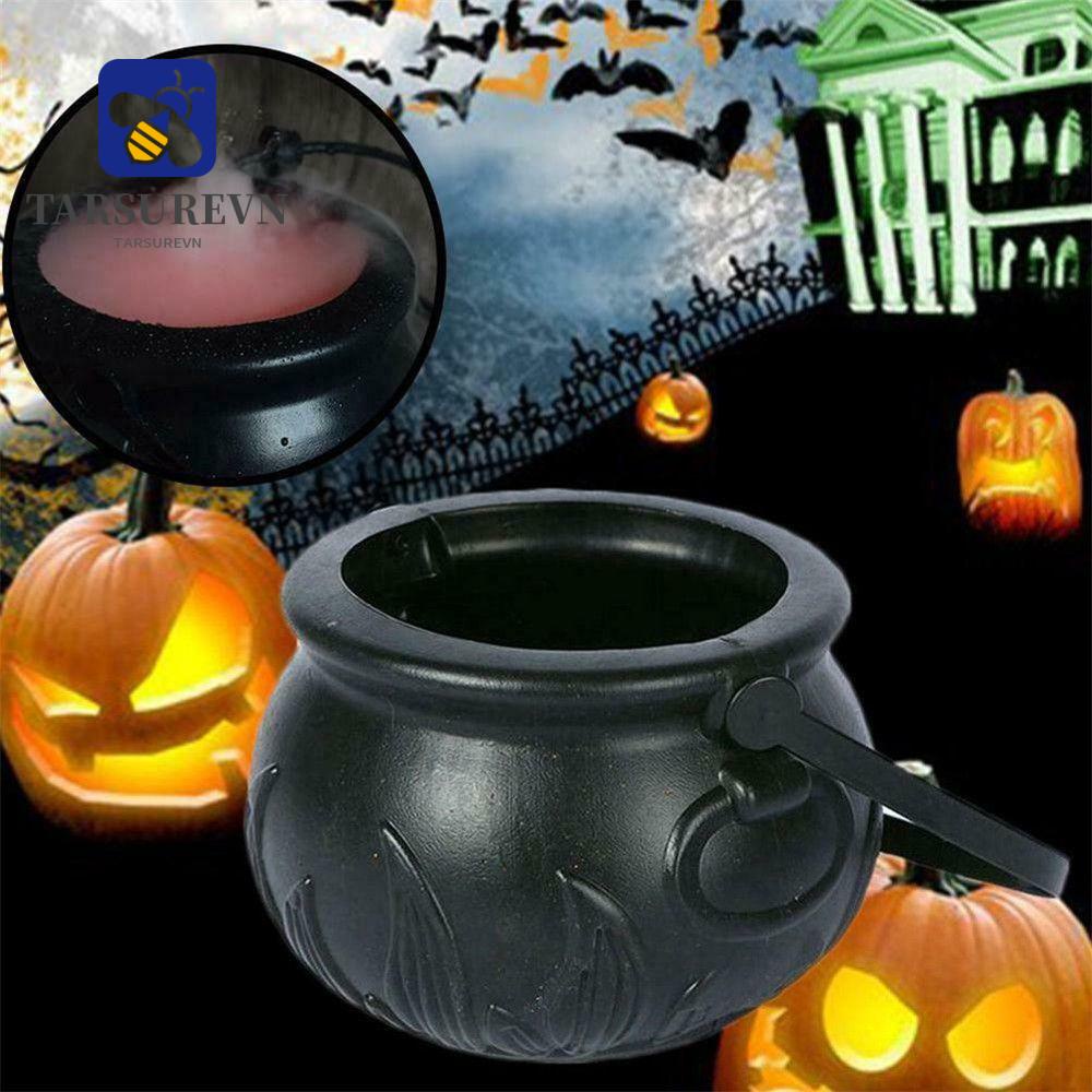 Mô hình nồi phù thủy đen dùng làm đồ dẫn ống tạo khói trang trí Halloween