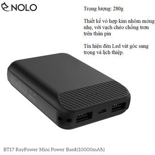 Pin Dự Phòng RayPower Mini BT17 10000mah