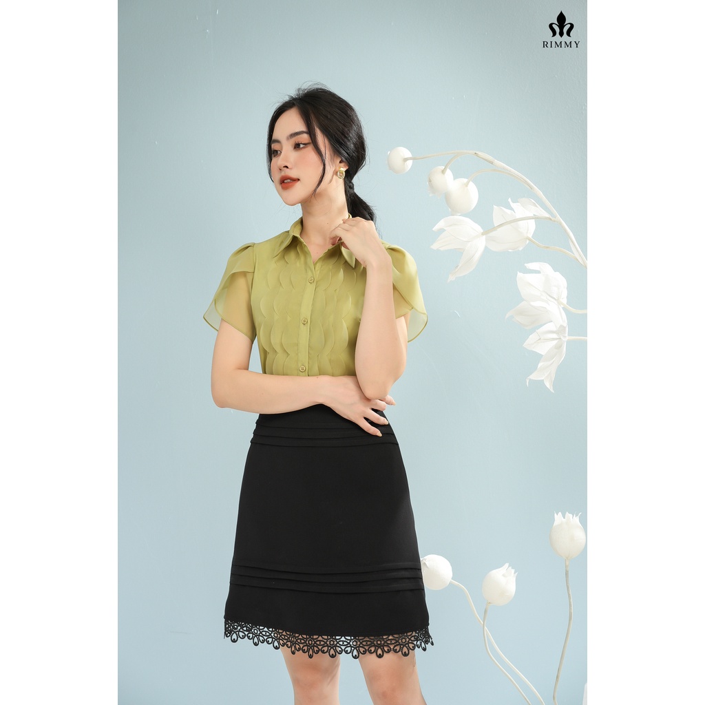 Áo thiết kế xanh cốm Jolie shirt Rimmy [AO03-0322]