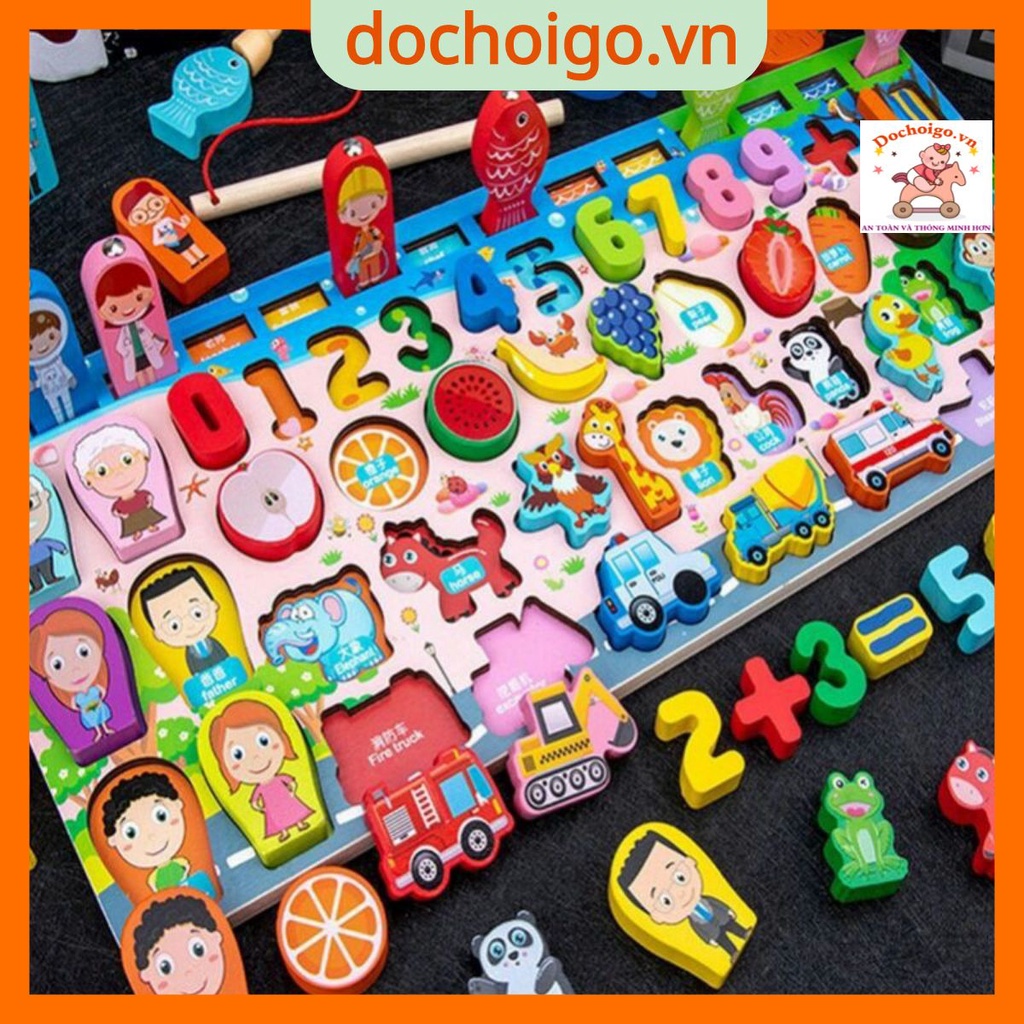 Đồ Chơi Câu Cá 5 In 1 Kèm Bảng Số Thông Minh Cho Bé Từ 2 - 5 Tuổi, Đồ Chơi Gỗ An Toàn Và Phát Triển Trí Tuệ - Vy Shop