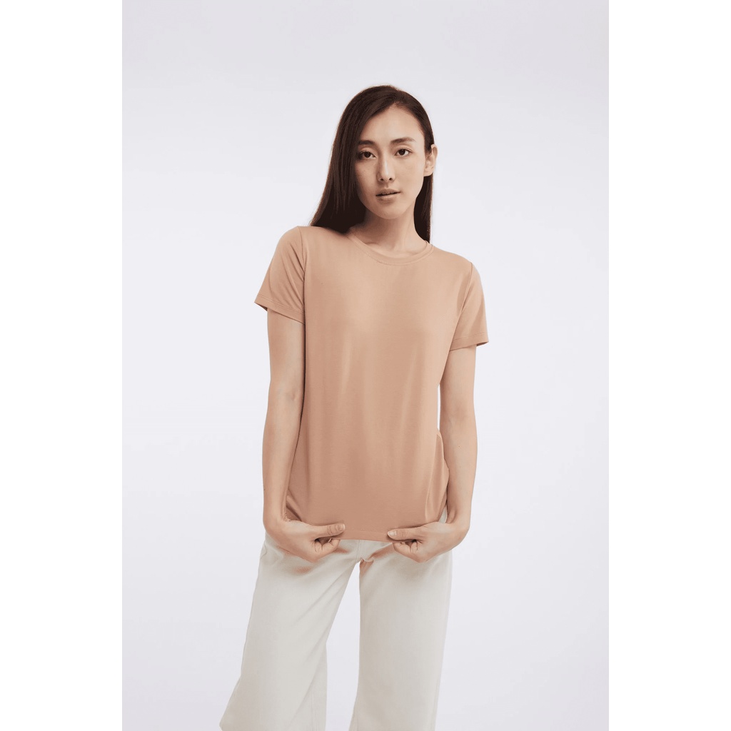 TheBlueTshirt - Áo Thun Tay Ngắn Nữ Màu Nâu - Hero T - Milk Coffee