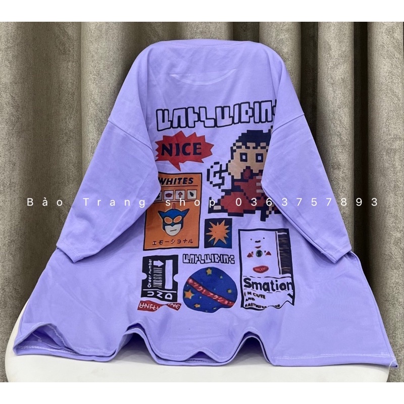 [CÓ ẢNH THẬT] Áo Thun Tay Lỡ Hình Shin Cute Form Rộng Unisex- Áo Phông Rộng Ulzzang