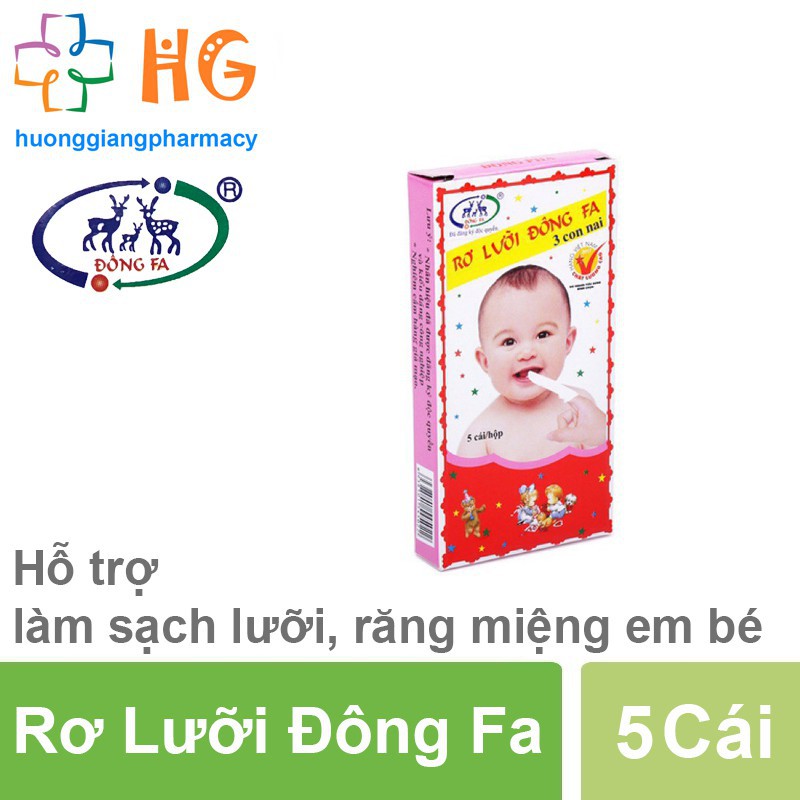 Rơ Lưỡi Đông Fa - Làm sạch lưỡi, răng miệng của bé (Hộp 5 Cái)