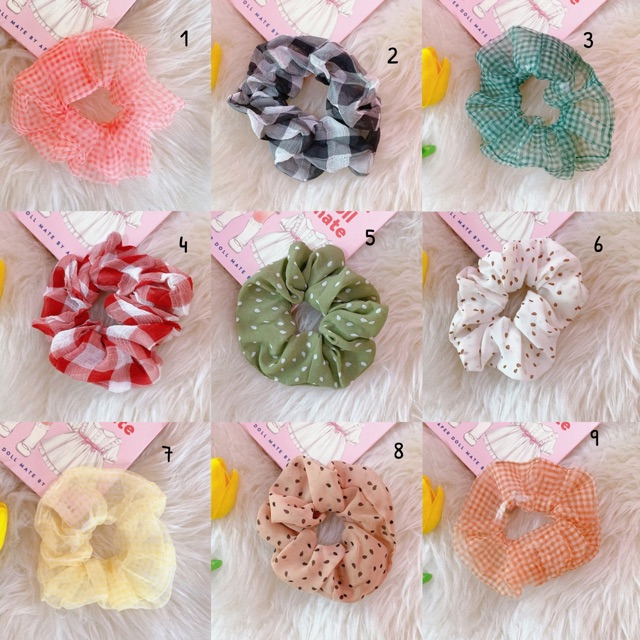 Cột tóc scrunchies màu mè