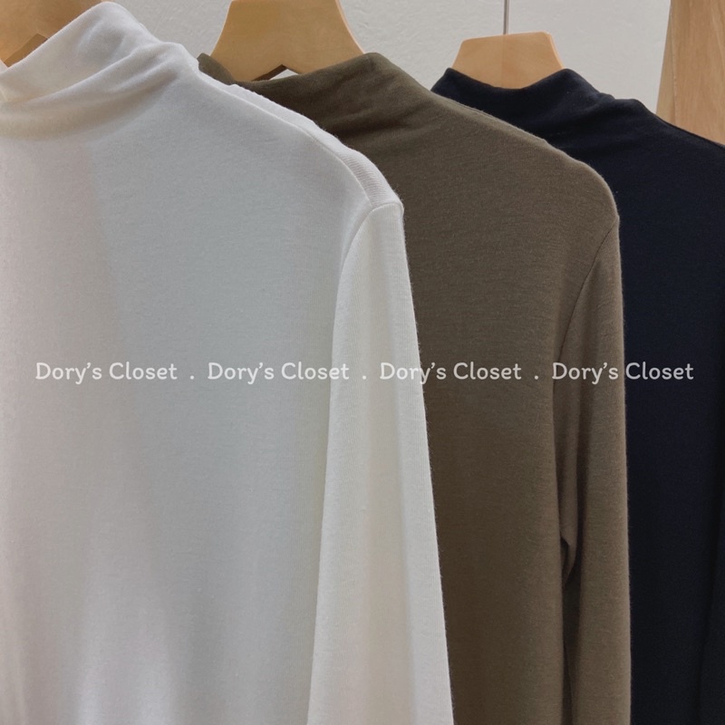 Áo giữ nhiệt áo len thun cổ lọ dáng mỏng mịn chất len siêu mềm mại Dory’s Closet