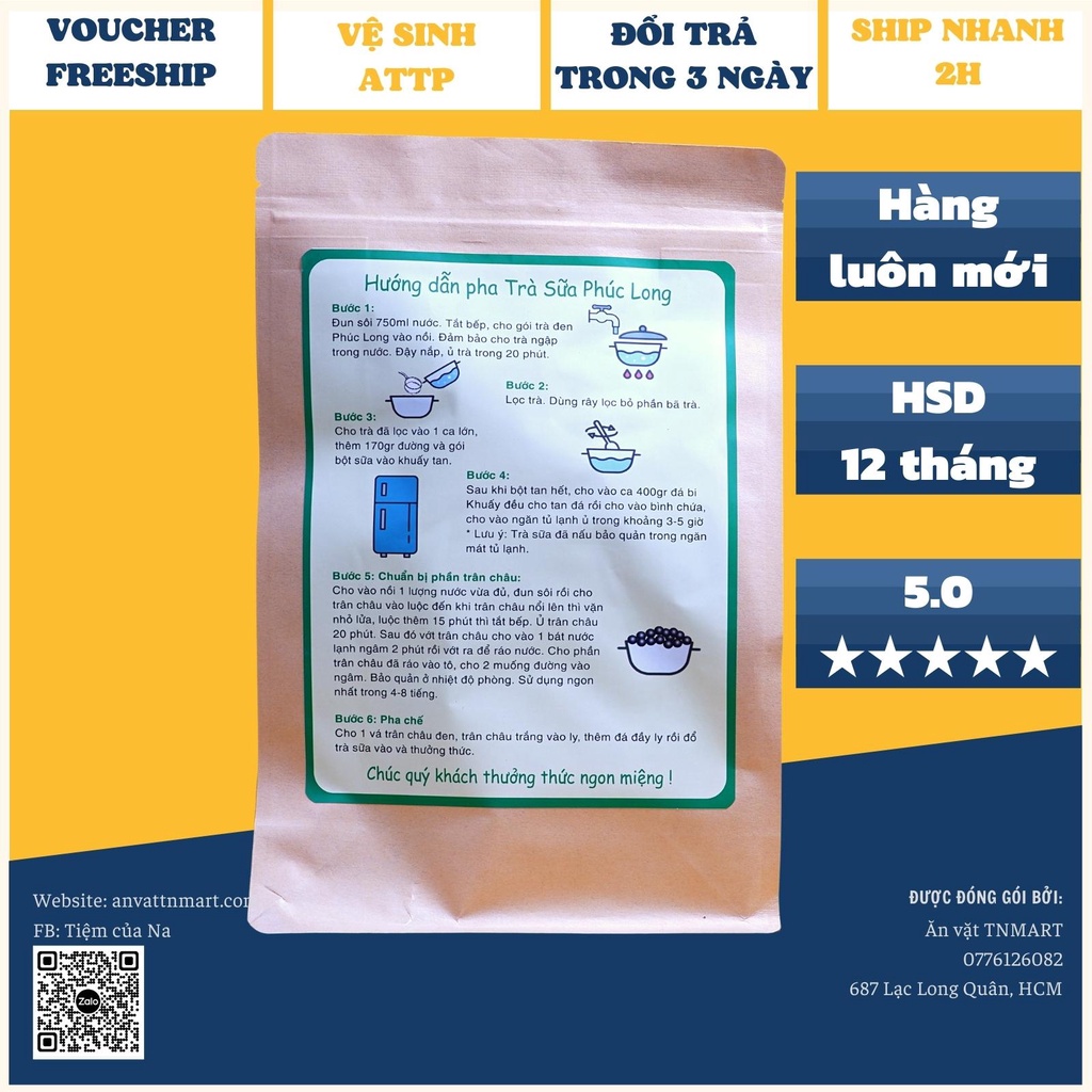 Set nguyên liệu trà sữa Phúc Long đơn giản tại nhà nấu được 10 đến 15 ly đồ uống ngon rẽ TiNimart