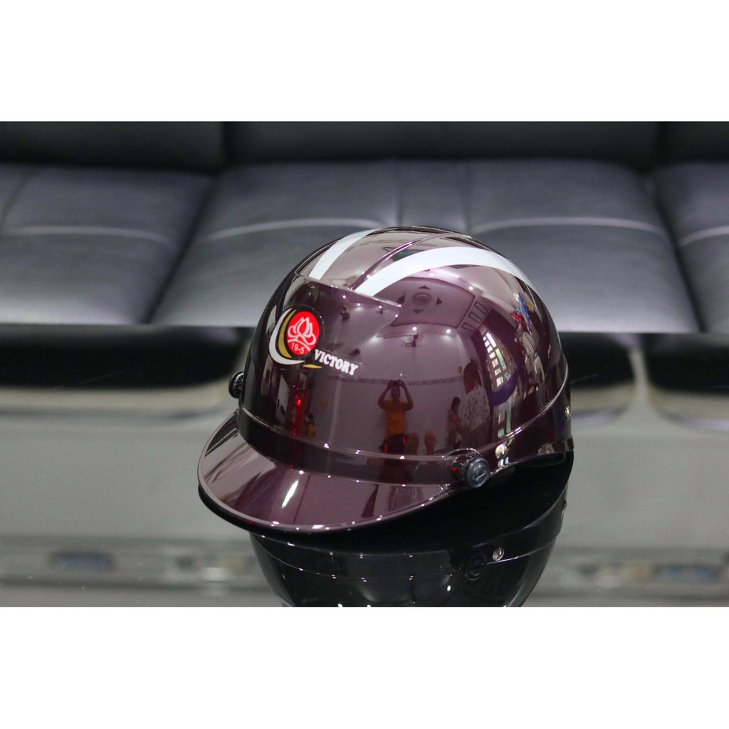Mũ Bảo Hiểm Xe Máy 2 Sọc Victory./Bảo Hành 12 Tháng.