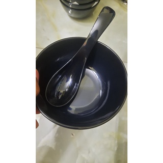Chén(bát) cơm , súp nhựa Melamine màu Đen/Trắng Size 11.2*5.4cm