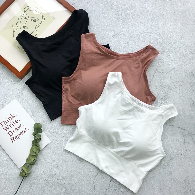 Áo croptop nữ Choobe sát nách ba lỗ thun không tay kiểu ôm body tank top vải cotton co giãn tốt A004