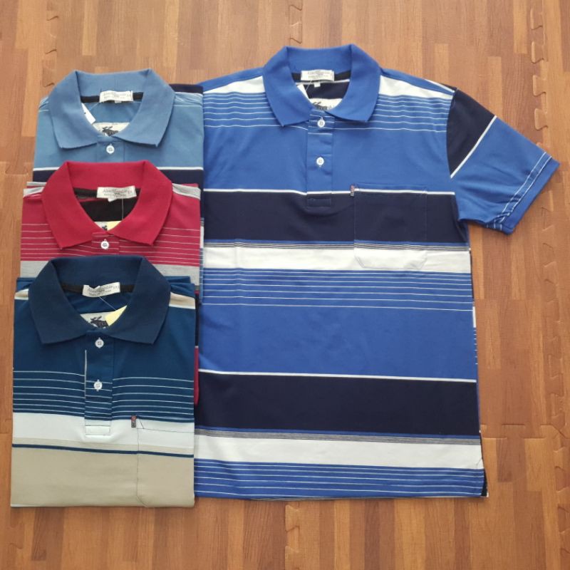 Áo Thun Nam Kẻ Sọc Cổ Bẻ Trung Niên Hàng Cao Cấp | BigBuy360 - bigbuy360.vn