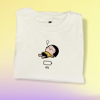 Áo thun in STICKER MIM DỄ THƯƠNG cotton màu trắng - goodtimes.sg