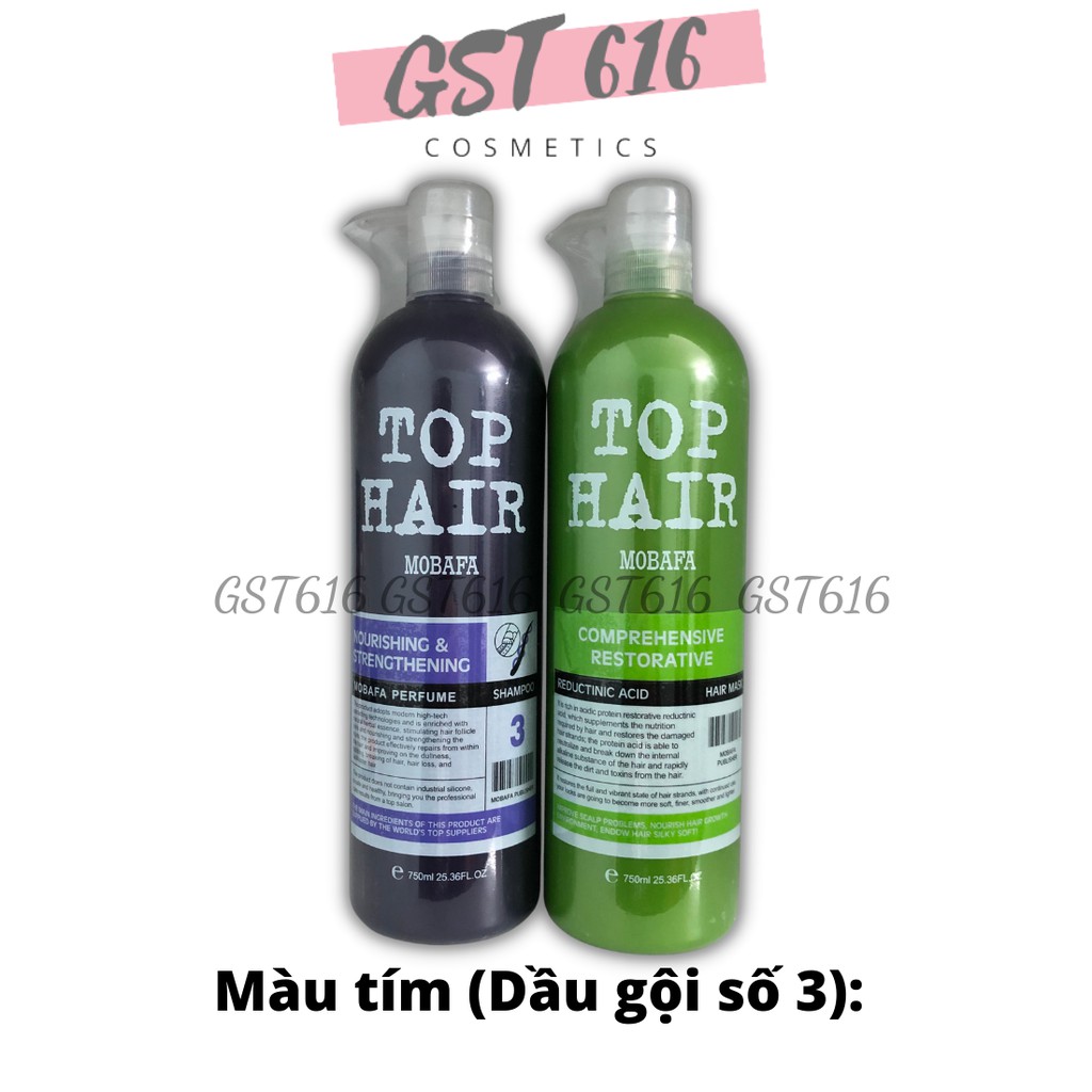 Cặp dầu gội xả collagen Top Hair Mobafa 750ml phục hồi siêu mượt dành cho cả nam nữ