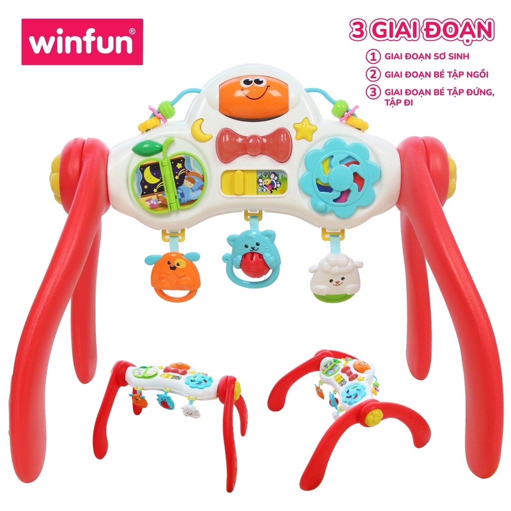 Kệ đồ chơi chữ A cho bé kế hợp đồ chơi bàn nhạc - tập đứng - 00822 Winfun - Đồ chơi phát triển kỹ năng cho bé sơ sinh