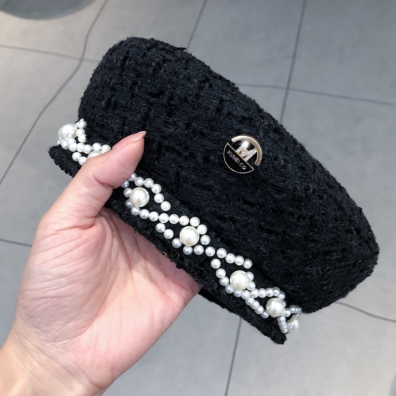 Mũ nồi đính đá hạt ngọc trai kiểu dáng thời trang cho nữ