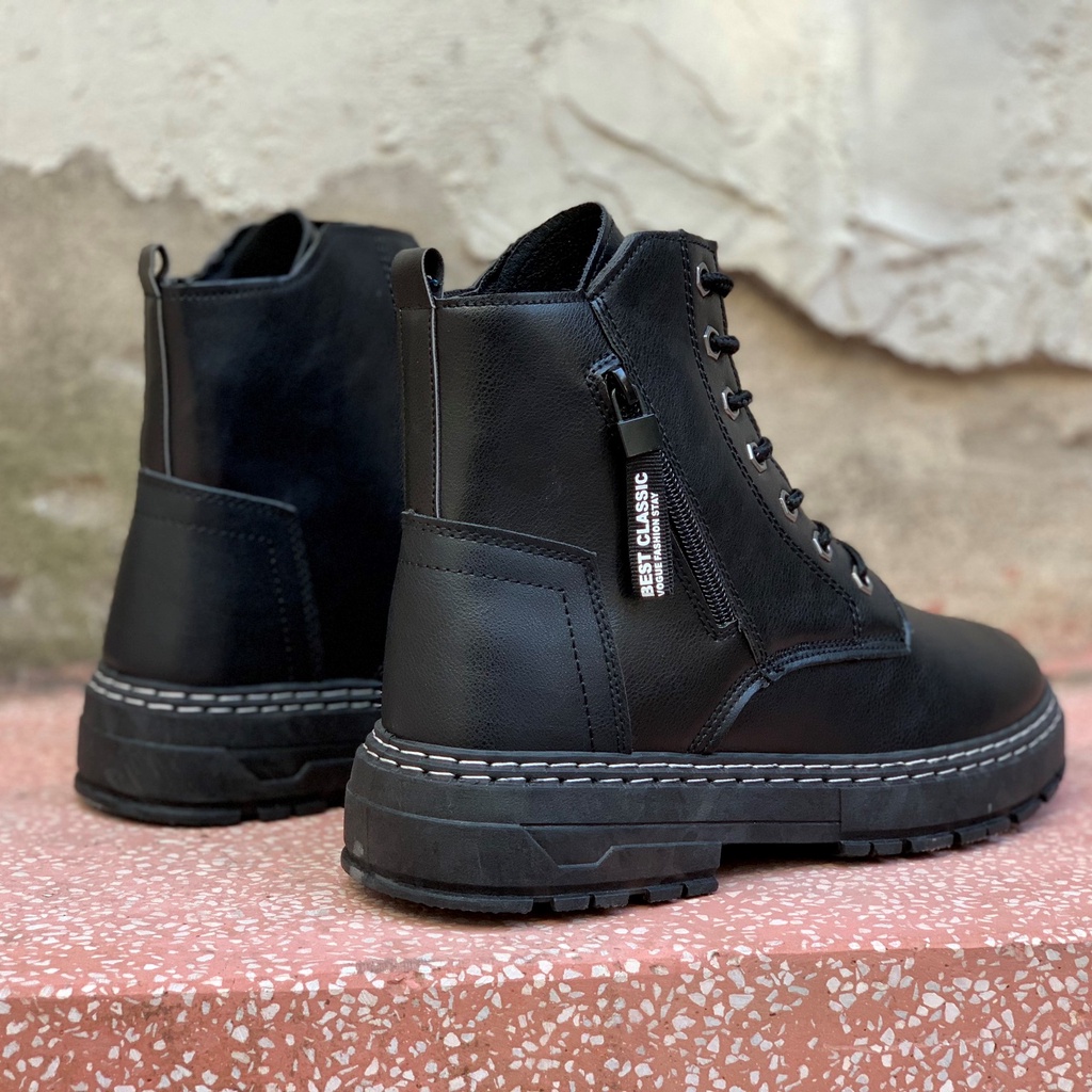 Giày bốt nam bốt cổ cao khóa zip phiên bản Martin boots zip - HÀNG SIÊU CẤP - mã 933 | BigBuy360 - bigbuy360.vn