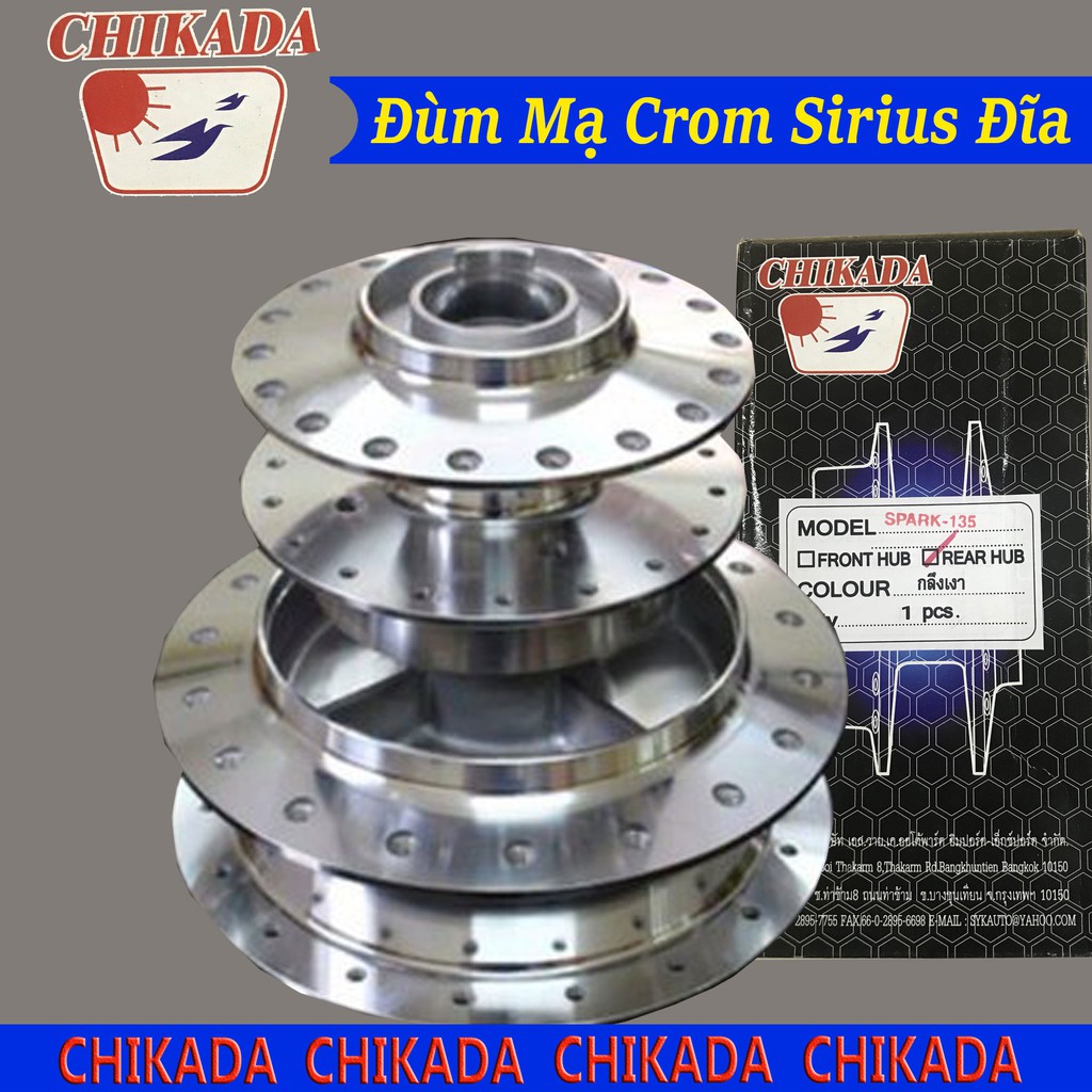 Cặp Đùm Mạ Crom Trước Đĩa, Sau Đùm Yamaha Sirius ( Thái Lan )