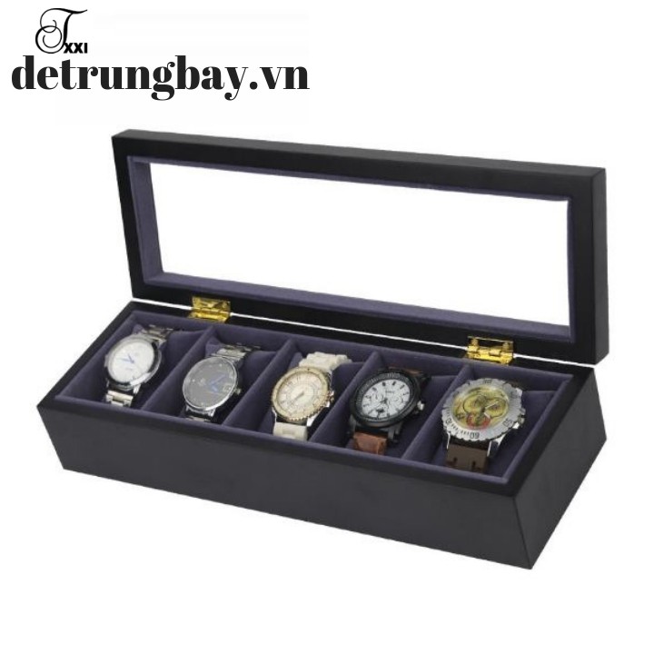 Hộp Đựng Đồng Hồ 5 Chiếc Vỏ Gỗ