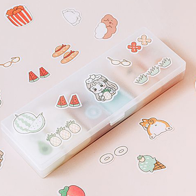 Set 40 Miếng Dán Trang Trí Dễ Thương Dùng Để Trang Trí Sổ Hoặc Trang Trí