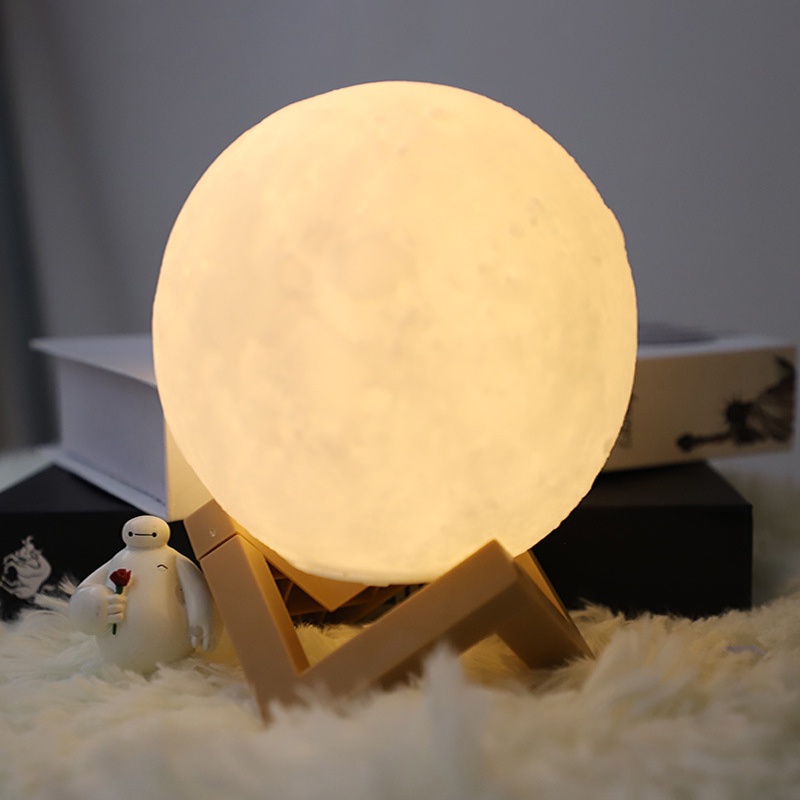 Đèn LED Hình Mặt Trăng 3D 12CM Trang Trí Sinh Nhật
