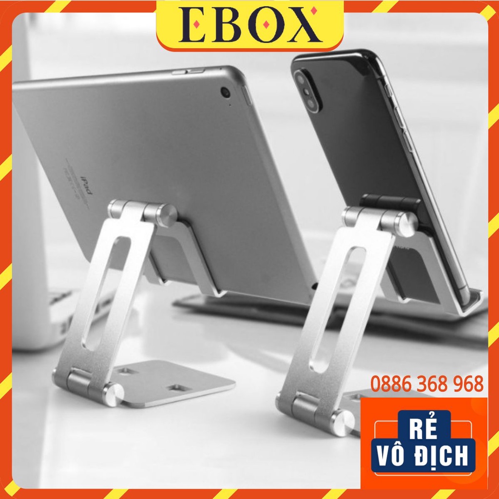 Giá Đỡ Điện Thoại Di Động Để Bàn Nhôm Cao Cấp Kiêm Kệ Đỡ iPad Máy Tính Bảng Tablet Gấp Gọn Để Bàn Đa Năng MT999