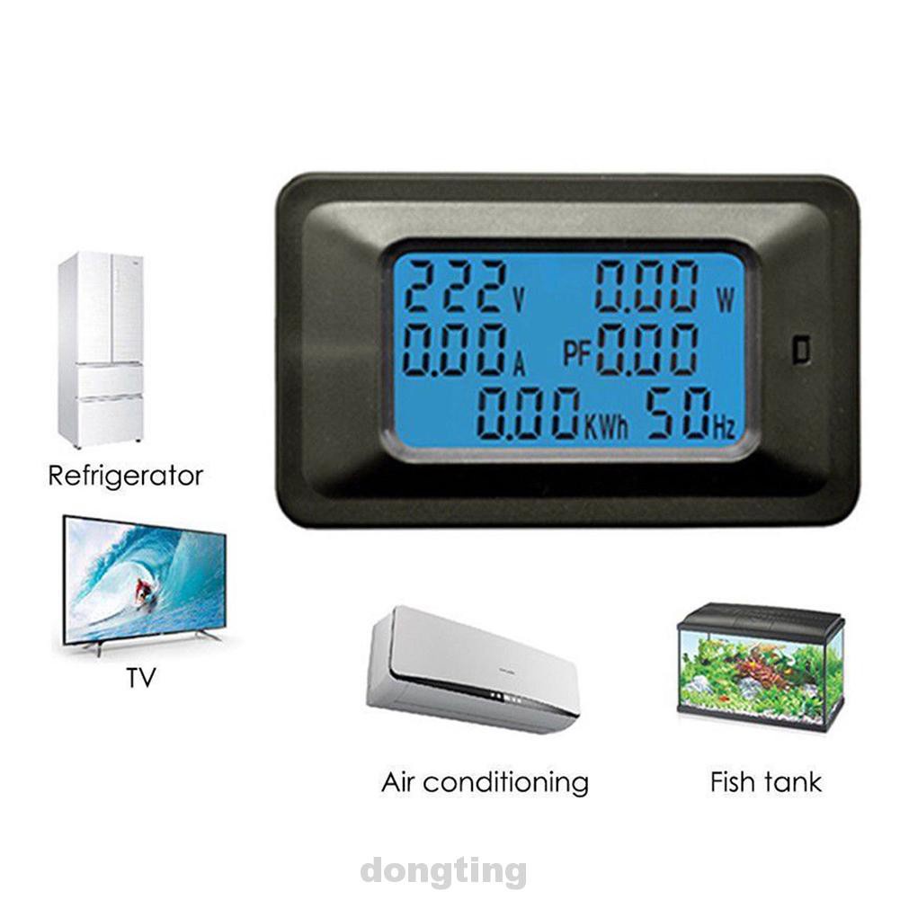 Ammeter Backlight Current Digital Panel Large-screen Multifunction Tester Tools Voltmeter Watt Meter Power Monitor