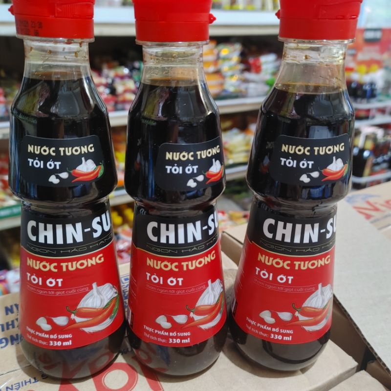 Nước tương chinsu tỏi ớt chai 330ml