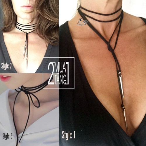 [MUA 2 TẶNG 1] Vòng sát cổ/ choker dáng dài thắt dây