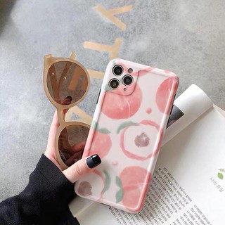 Ốp Lưng Iphone Cao Cấp Full Viền Trái Đào In Chìm Dành Cho Tất Cả Dòng Iphone từ 6 đến 11promax