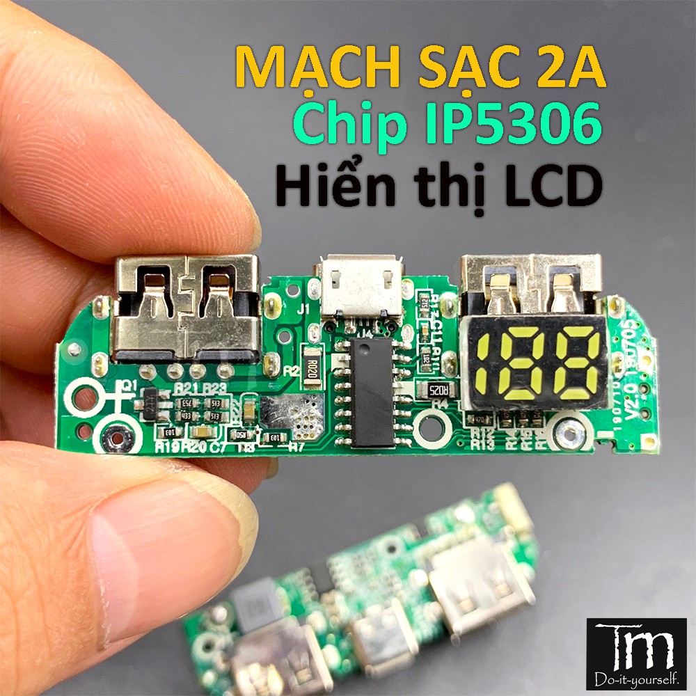 Mạch Sạc Dự Phòng 2A LCD IP5306