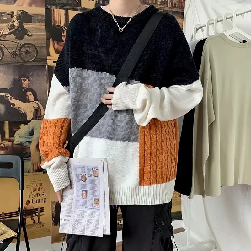 Áo len tay dài phối màu phong cách trẻ trung cho nam size M-2XL | BigBuy360 - bigbuy360.vn