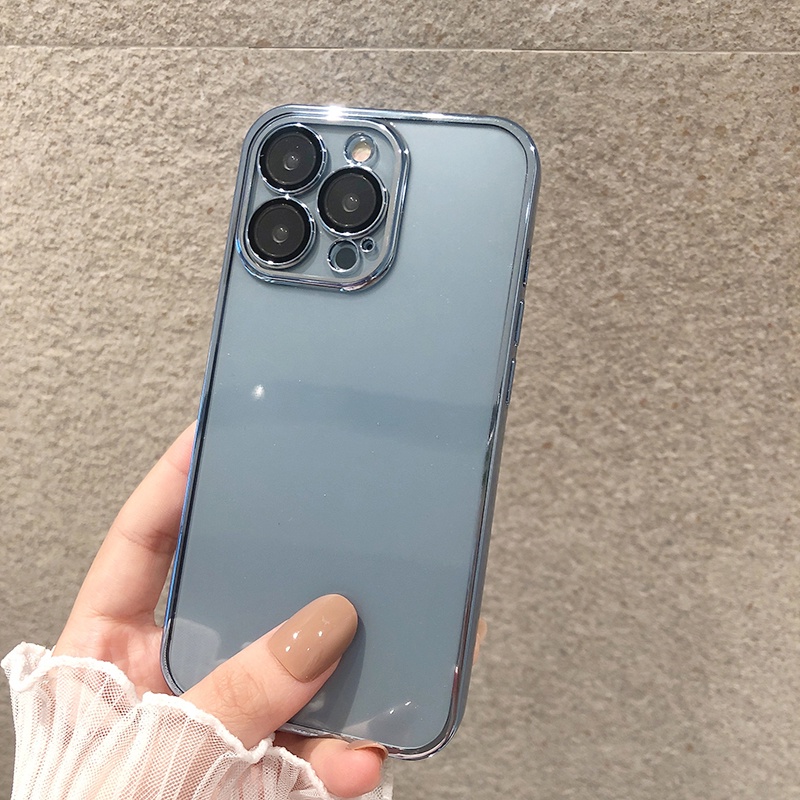 Ốp Điện Thoại Silicon Mềm Trong Suốt Viền Vuông Sang Trọng Cho iPhone 13 11 12 Pro Max Xs Max