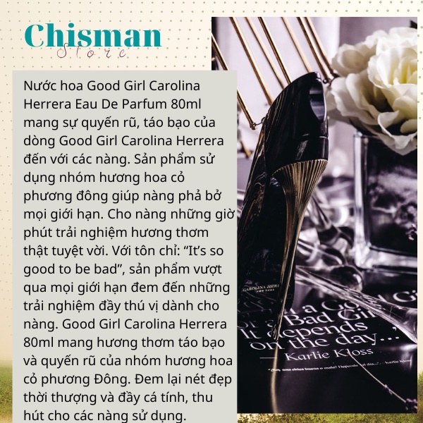 Nước hoa nữ Guốc Đen 80ml nồng độ EDP- Hương thơm nhẹ nhàng nữ tính quyến rũ lưu hương lâu- Chisman