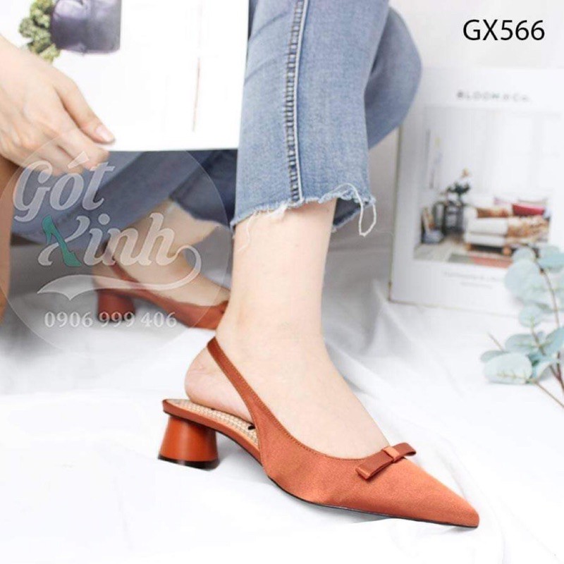 Giày Slingback 3cm gót tròn hở gót-có sẵn size 40 41 42