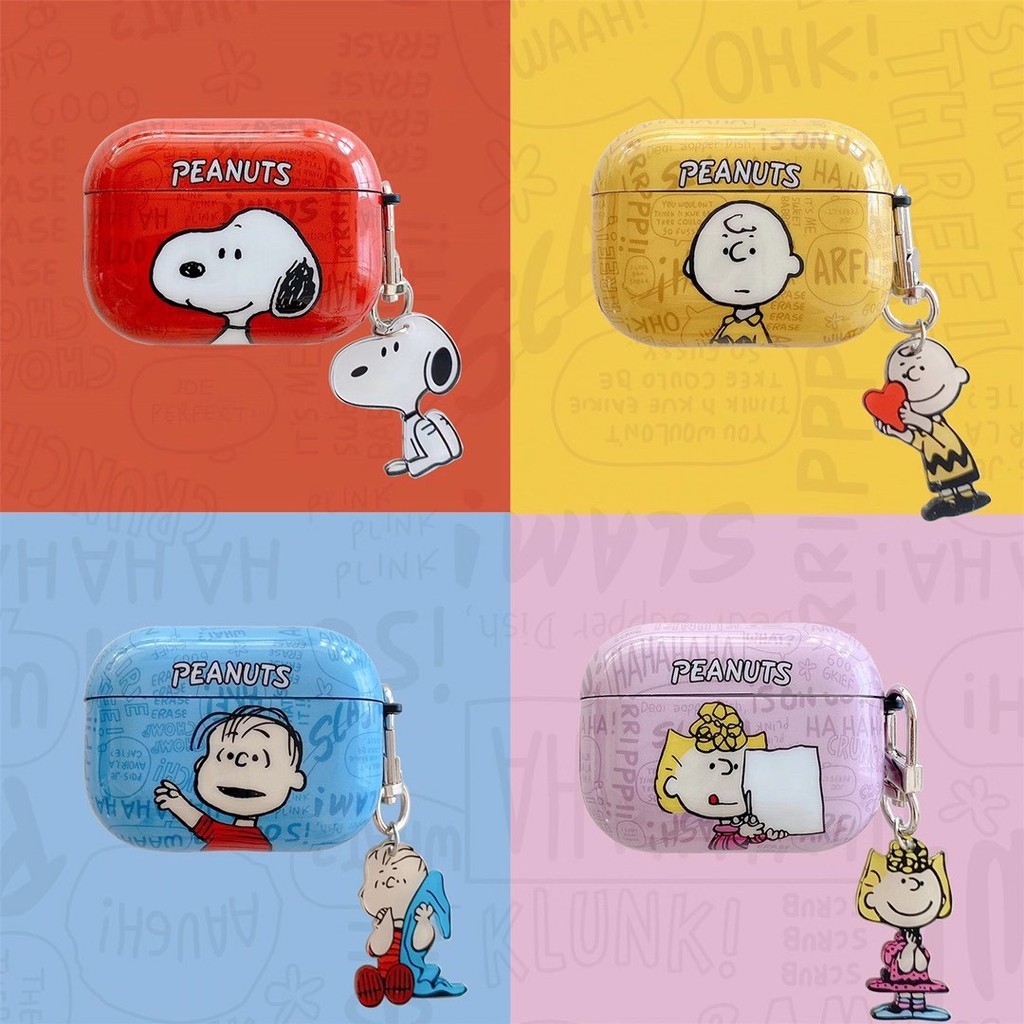 Vỏ Bảo Vệ Hộp Sạc Tai Nghe Airpods1 / 2 / 3 Hình Snoopy Charlie The Lisa Xinh Xắn