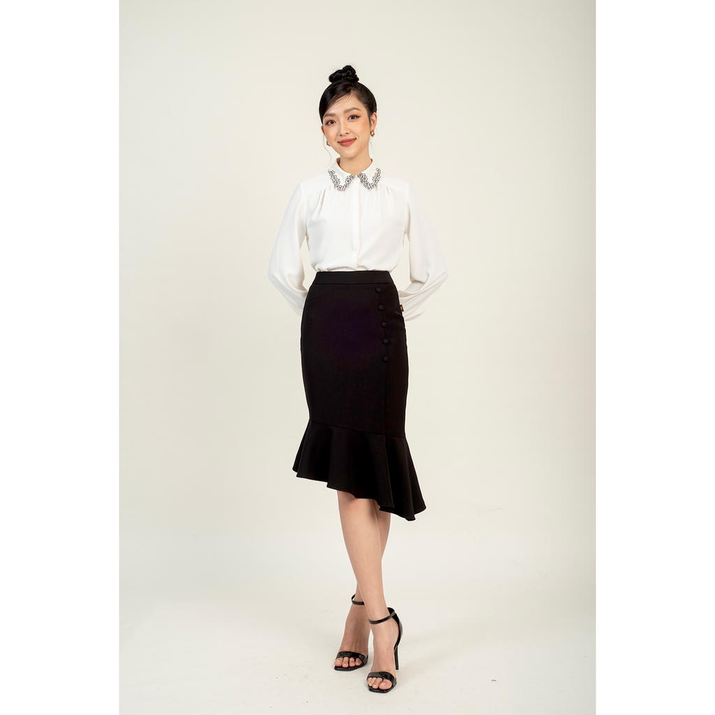 Chân váy ôm đuôi cá, đính cúc bọc MMOutfit M-JU030121038