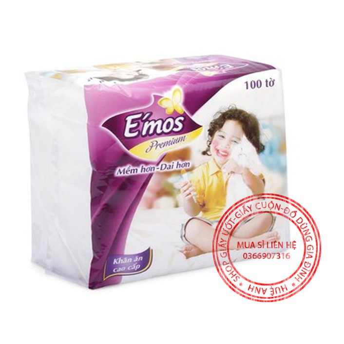 Giấy vuông E'mos 100 tờ mềm mịn giá rẻ