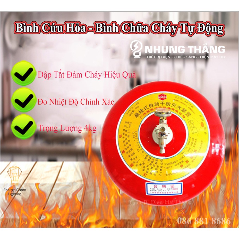 Bình Cứu Hỏa - Bình Chữa Cháy Tự Động Cảm Biến Nhiệt Độ 68 Độ C - Bột