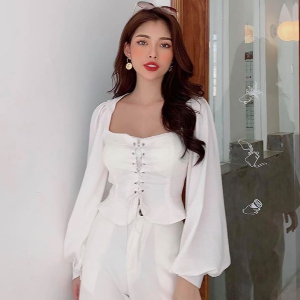 [KÈM QUÀ TẶNG] Áo peplum mắc cáo cổ vuông