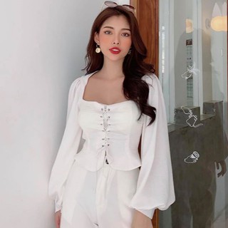 [KÈM QUÀ TẶNG] Áo peplum mắc cáo cổ vuông