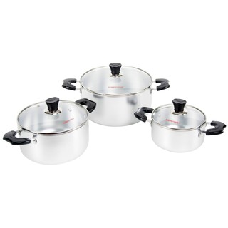 Bộ Nồi Nhôm Happy Cook Nắp Kính AP06G3