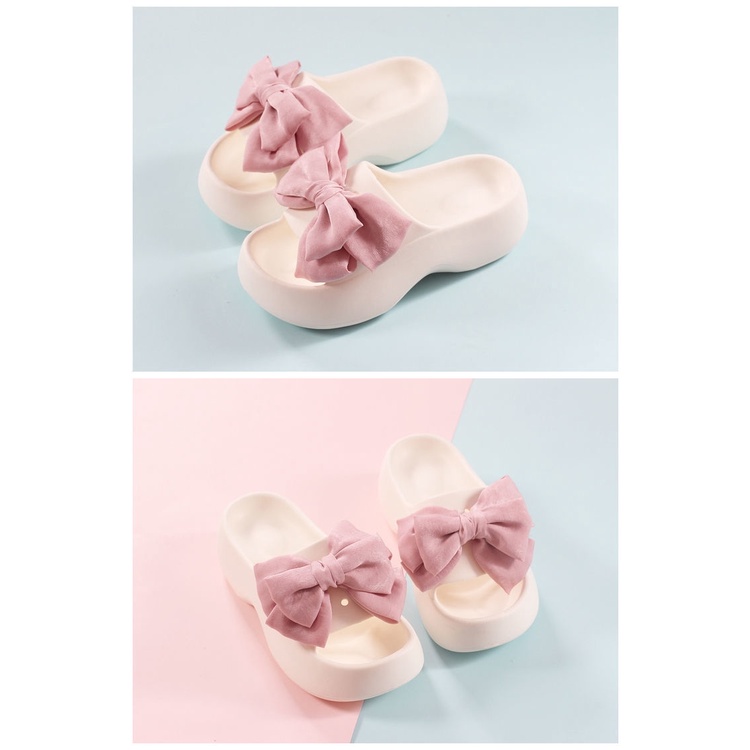 🎀 COOL A Mát Mẻ Một cm ins Mới Dép Xốp Đế Dày Chống Trượt Cảm Giác Khi Đi Biển Trong Nhà / Ngoài Trời Cho Nữ Cát biển cao tầng dép trong nhà không xỏ lá Phụ nữ mang dép ở ngoài