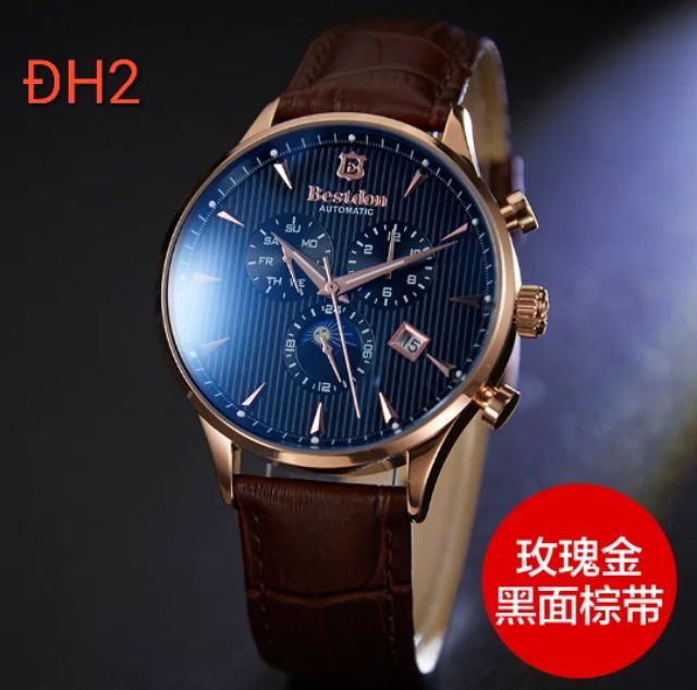 (Order ) 
Đồng hồ cơ Automatic nam dây da Bestdon BD7116 