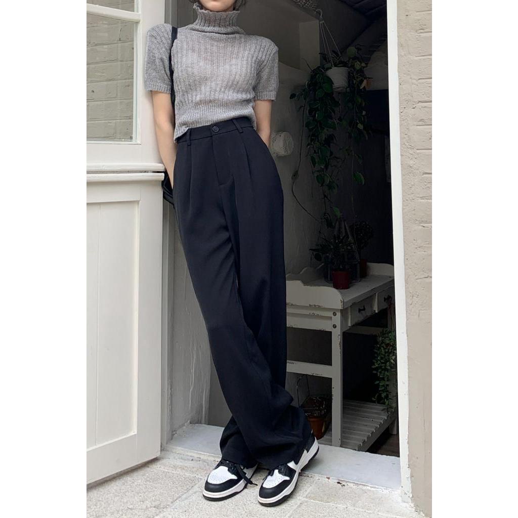 Quần Dài Ống Rộng Lưng Cao Thời Trang Mùa Xuân 62237