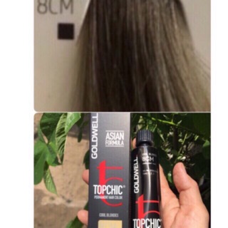 (Tặng kèm oxy trợ nhuộm ROYAL 120ml)Màu nhuộm thời trang cao cấp Topchic Permanent Hair Color Goldwell 60ml 8CM