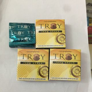 Combo 3 Bao cao su TROY LONG SHOCK 2IN1 Kéo dài thời gian Chính hãng