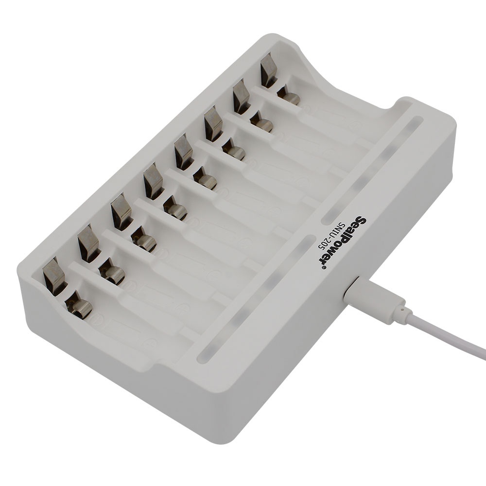 Máy sạc SealPower SNIU-205 kèm pin sạc AA 2400mAh / AAA 1000mAh,2A/3A , sạc 8 kênh đa năng có đèn báo(chính hãn