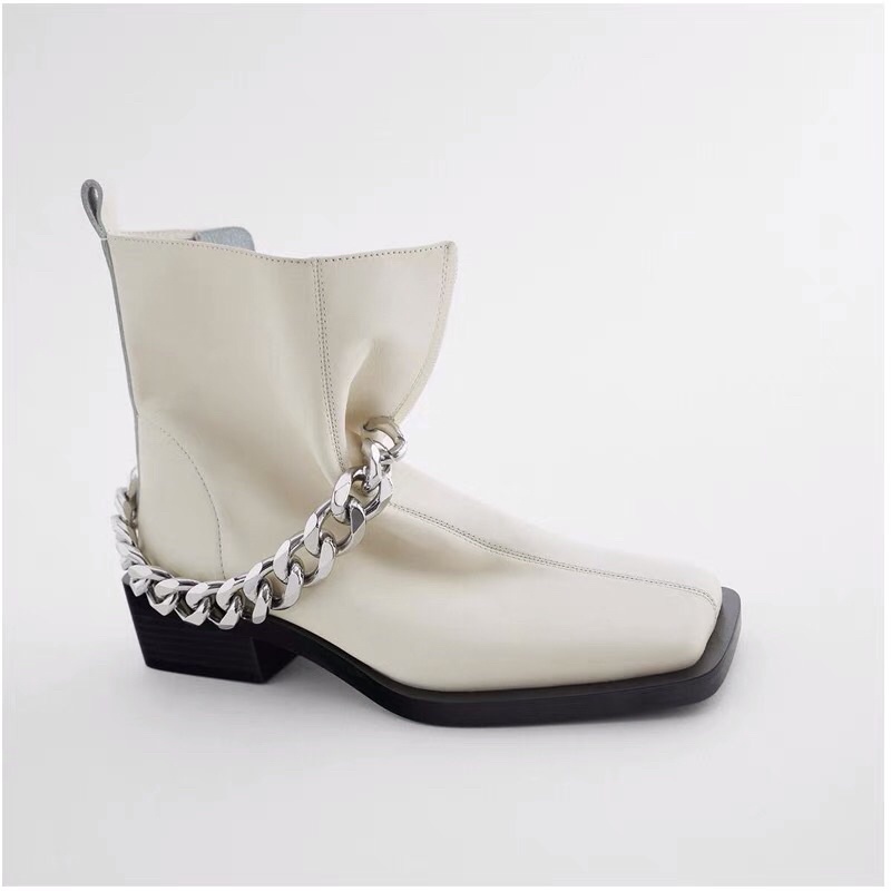 Boot ngắn Zara xuất kèm dây xích